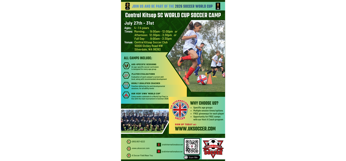 UKI 2026 World Cup Soccer Camp July 27th-31st